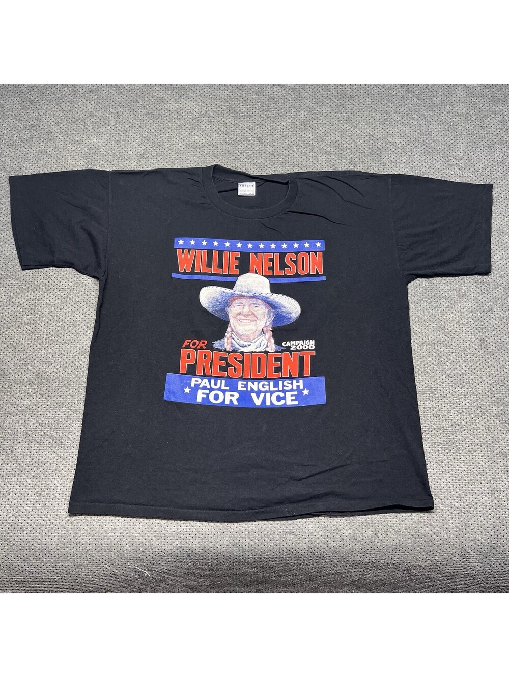 Vintage 2000 Willie Nelson For President Concert Tour T-shirt XXL Rare Men’s